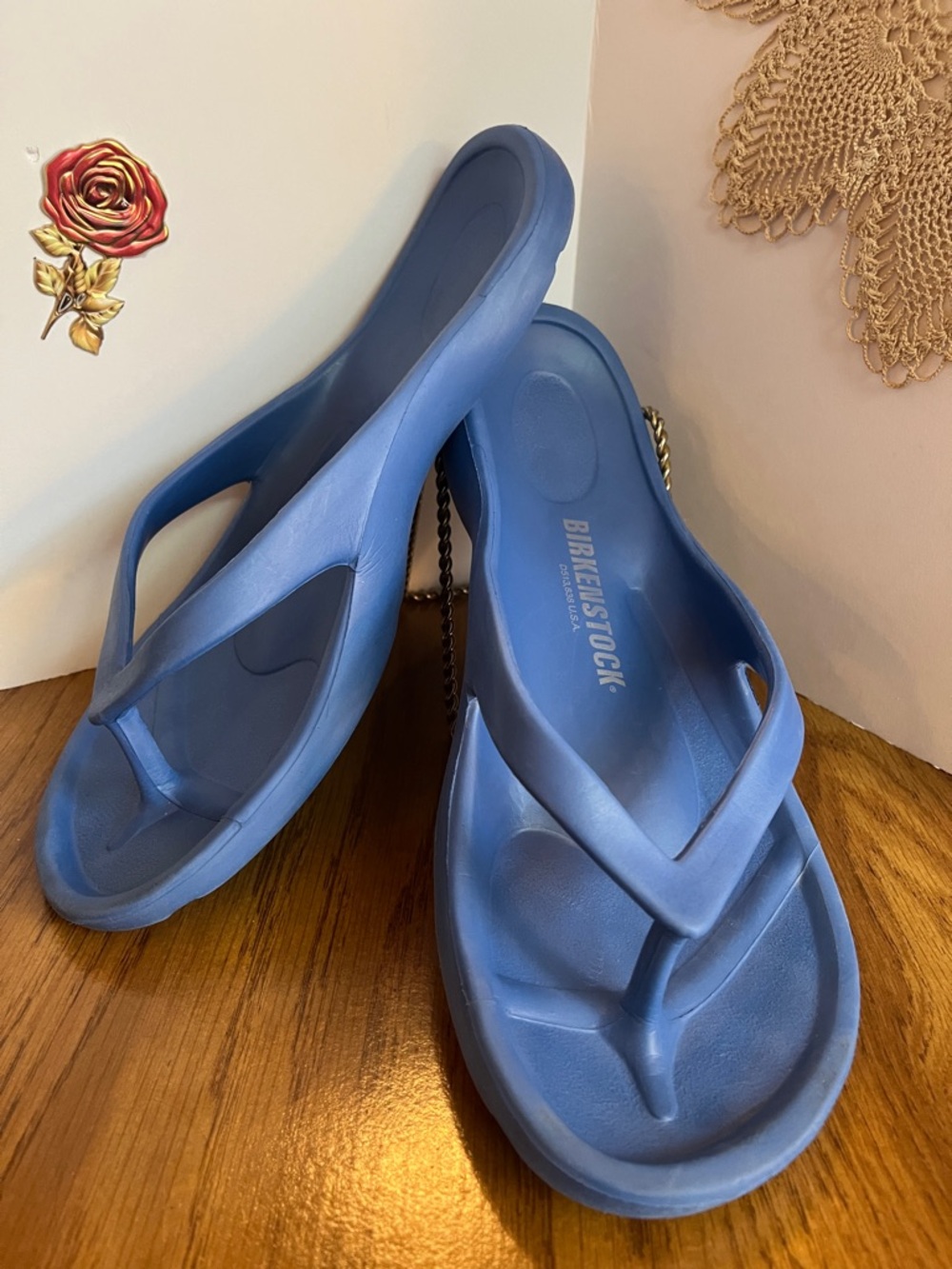 Birkenstock Blue EVA Thong Sandals for Women